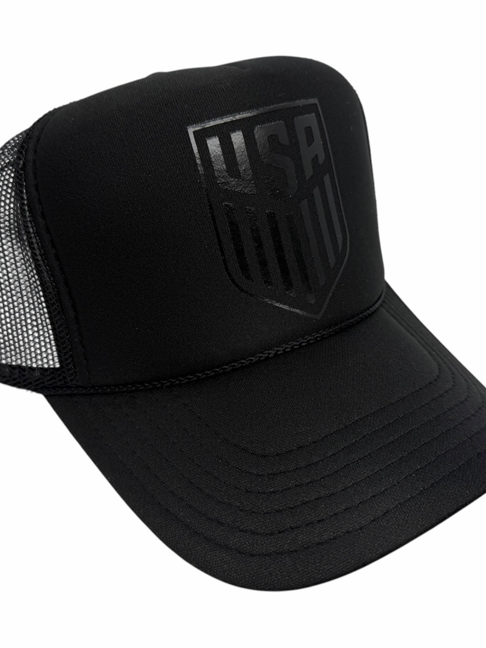 NEW VINTAGE STYLE USA AMERICA BLACK OUT 
TRUCKER HAT CAP ADULT SIZE CAP TRENDY